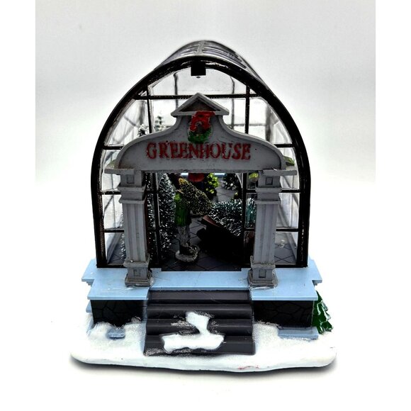 Lighted Christmas Village Greenhouse Holiday Xmas Collectible Building - Picture 2 of 16
